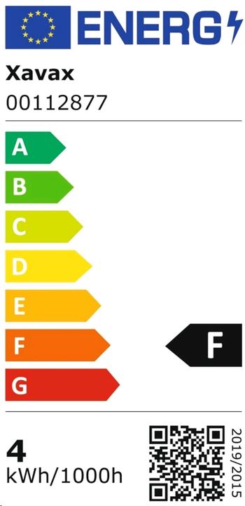 Etichetta energetica Xavax Filamento LED, E27, 400lm sostituisce 35W, lampada vintage, ambra, bianco caldo (E27, 1x)
