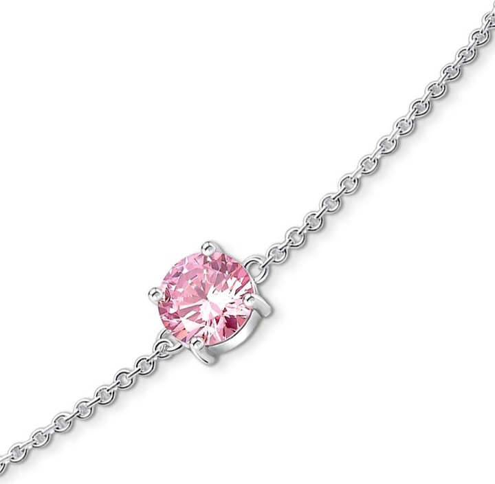 Produktbild Thomas Sabo Armband mit pinkfarbenem Zirkonia-Anhänger Silber (19 cm, 925er Silber)