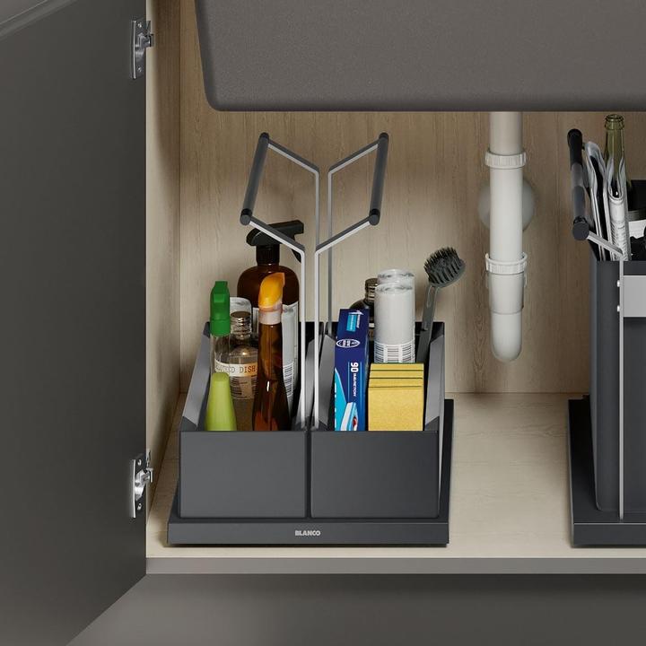 Produktbild Blanco Storage Caddy 40 | Kunststoff, Aluminium schwarzgrau | Komfortabler Zugriff dank des Griffs u
