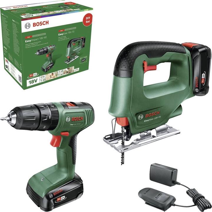 Bosch Home & Garden Home and Garden EasyImpact 18V-40 + EasySaw 18V-70 06039D810A Battery Tools W