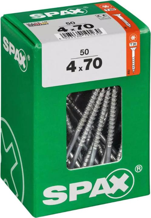 Produktbild Spax DIY Universal Senkkopf T-STAR plus TGW WIROX A9J 4x70 L 50 St. (50 Schrauben pro Stück)