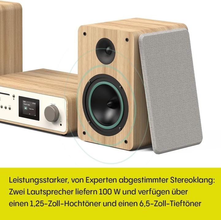 Productafbeelding Pure Klassieke stereo (Bluetooth, CD Speler, Spotify Connect, WiFi, 2x 50 W)