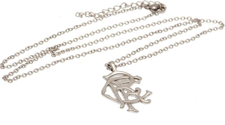 Image du produit Rangers FC Collier et pendentif en acier inoxydable avec écusson en forme de volute (Matériau 100% synthétique)