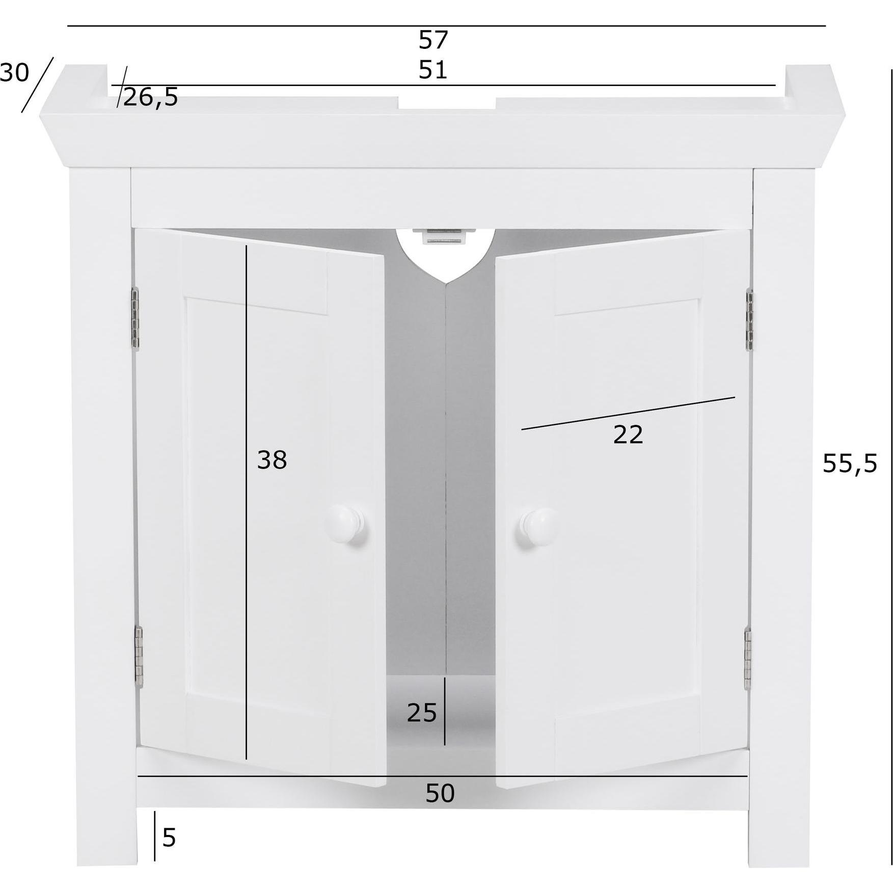 Thumbnail - Wohnling, Waschbeckenunterschrank, Mila (57 x 30 x 56 cm)