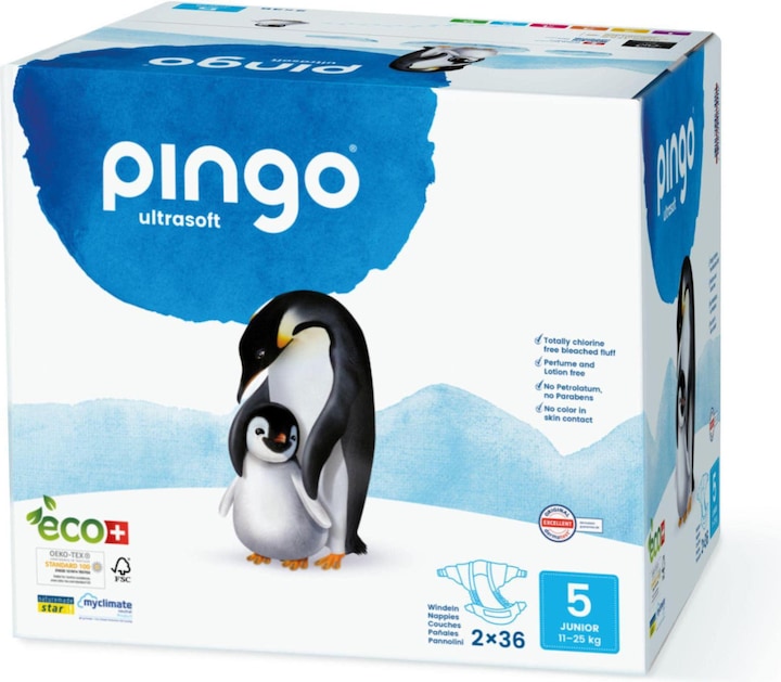Immagine prodotto Pingo Pannolini ecologici (Dimensione 5, Pacco trasportabile, 72 Pezzo/i)