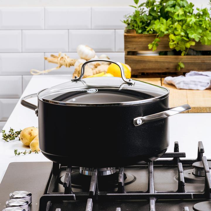 Produktbild Greenpan Copenhagen Kookpot met keramische antikleeflaag met deksel 24cm (Kochtopf, Stielkasserolle, Aluminium)