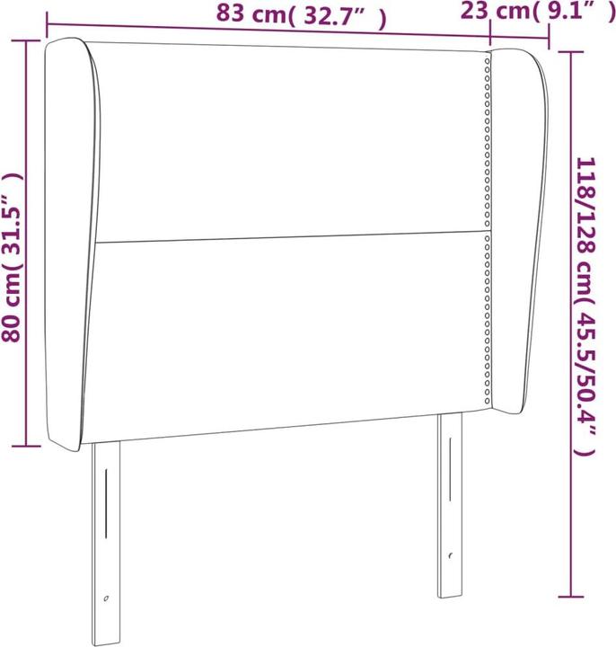 Actual product image vidaXL Kopfteil (203 x 23 x 128 cm)