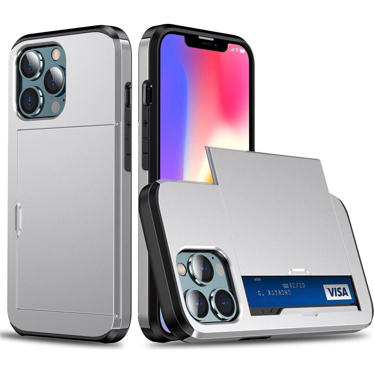 König Design Hülle Handy Schutz für Apple iPhone 13 Pro Max Case Cover Tasche Etuis Silber (Apple iPhone 13 Pro Max), Sm...