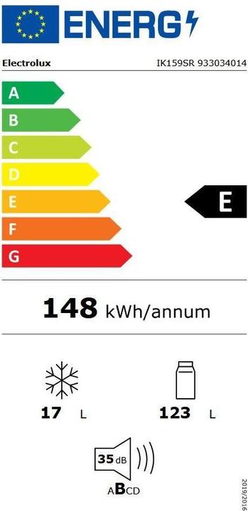 Label énergétique Electrolux IK159SR (140 l)