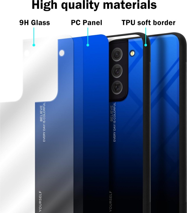 Productafbeelding Cadorabo TPU 2 Kleuren Glazen Hoesje (Samsung Galaxy S22+)