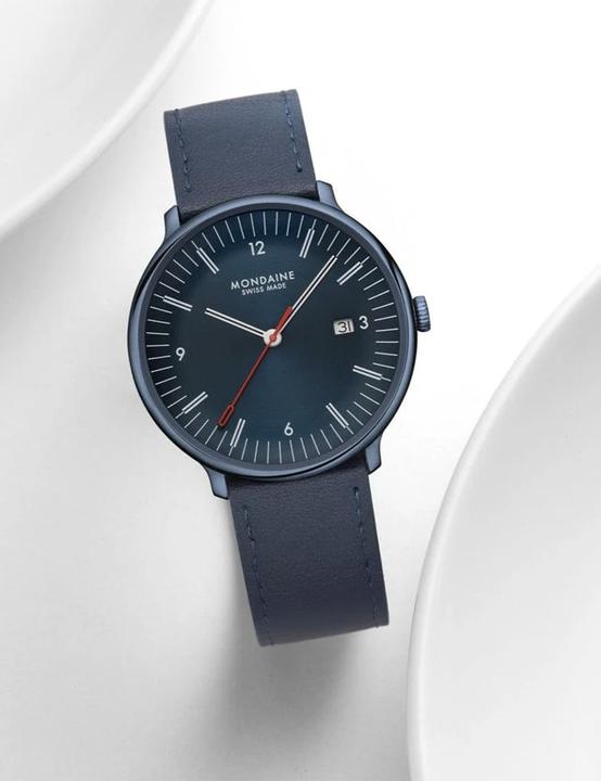 Produktbild Mondaine MLE.41240.LDV Herrenuhr Doppio 41mm (Swiss Made, Analoguhr, 41 mm)