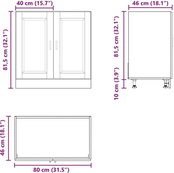 Produktbild vidaXL Spülenunterschrank (80 x 46 x 81.50 cm)