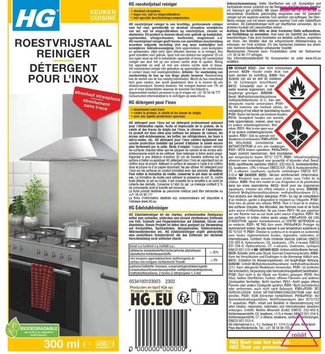 Image du produit HG Détergent rapide pour l'inox