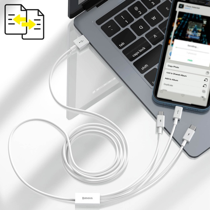Actual product image Baseus 3 in 1 Multicharger USB-Cable (1.50 m, USB 2.0)