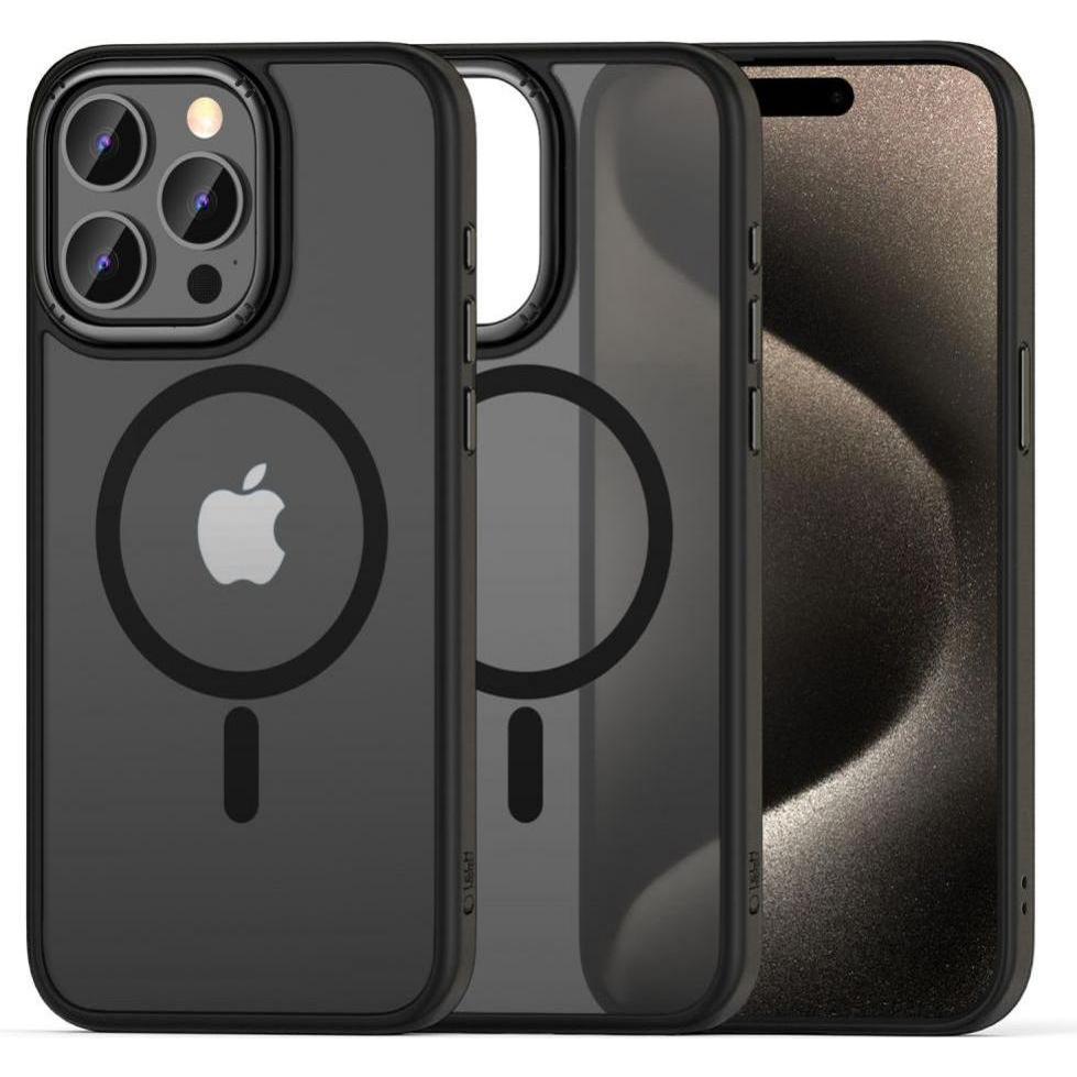 Tech-Protect MagMat 2 MagSafe case for iPhone 15 Pro Max - matte black (Apple iPhone 15 Pro Max), Smartphone Hülle, Schw...