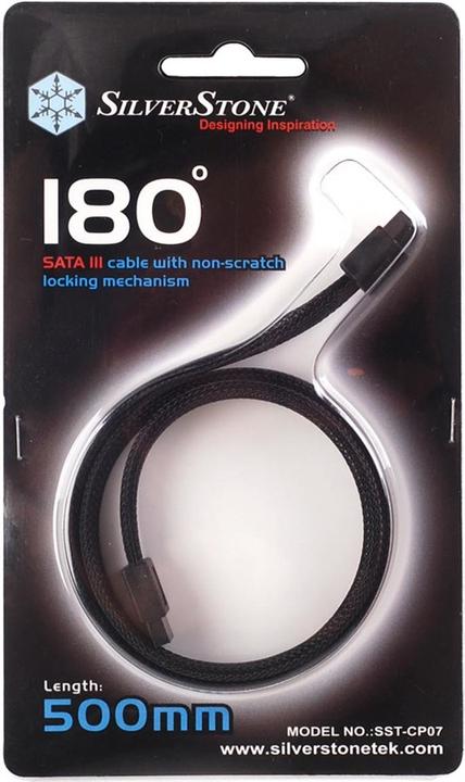 Productafbeelding Silverstone SATA III kabel 50cm - gesleeved