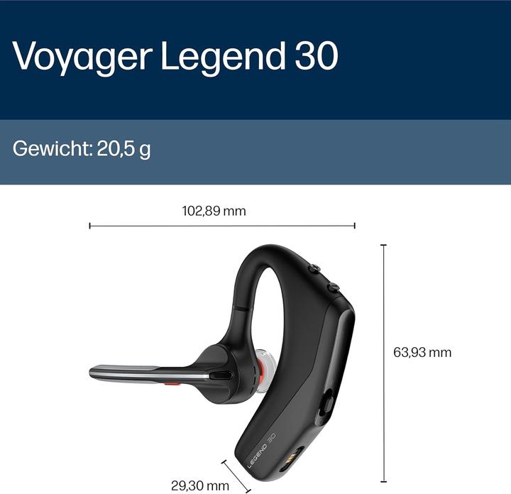 Immagine prodotto Poly Voyager Legend 30 Headset Kundenspezial 1 (Senza fili, USB-A, USB-C)