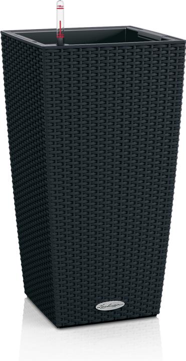 Immagine prodotto Lechuza Vaso per piante Cubico Cottage 30 nero con sistema di irrigazione del terreno incluso (32 x 29.50 x 56.50 cm)