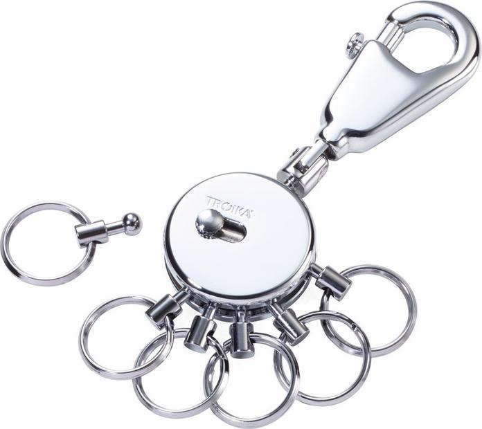 Actual product image Troika PATENT key holder round incl. 6 detachable rings, glossy grey