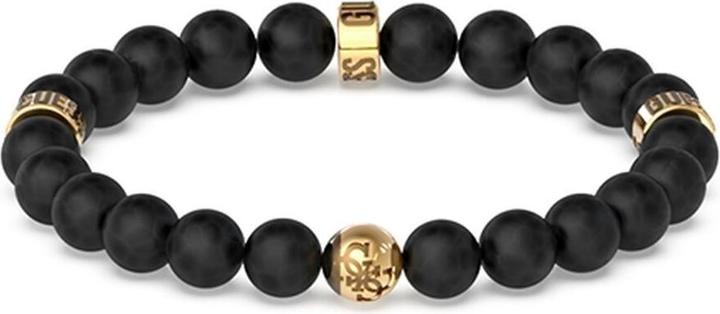 Produktbild Guess 4G Icon MenÂ's Beaded Bracelet JUMB02117JWYGBK (18 cm, Edelstahl mit IP-Gold-Beschichtung)