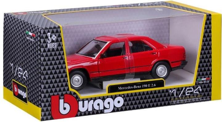 Actual product image Bburago Mercedes Benz 190E 1987 1/24 red