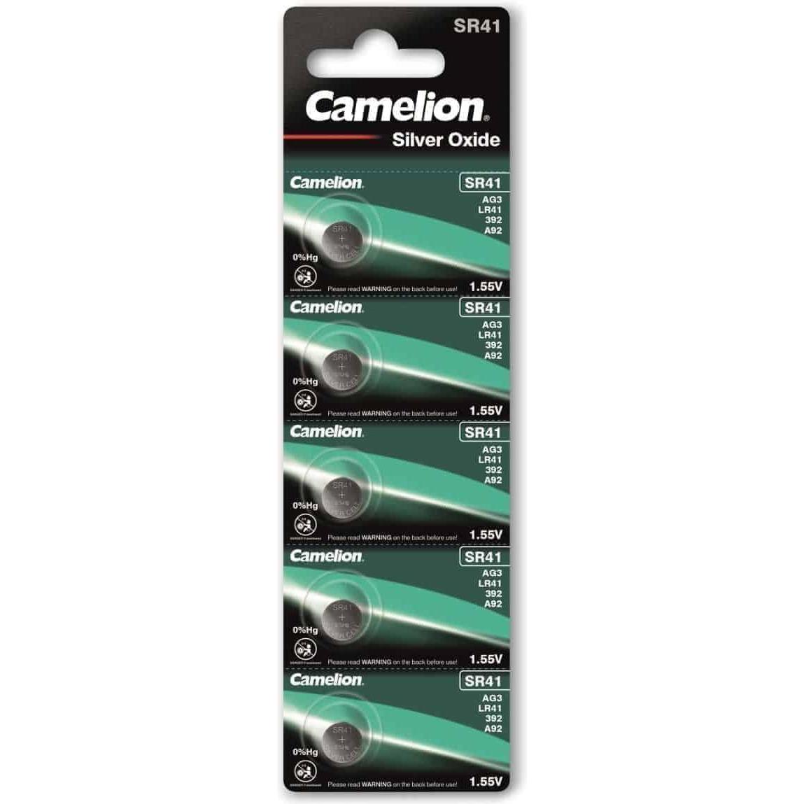 Thumbnail - Camelion Silberoxid Knopfzelle SR41 / SG3, 1,55 Volt - 5 Stück (LR41, 40 mAh), Batterien + Akkus