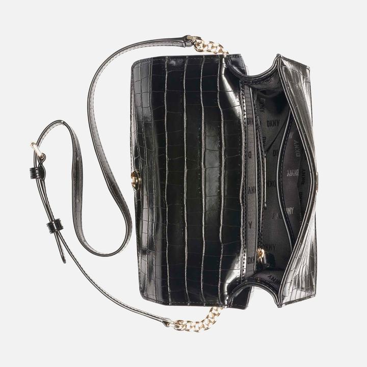 Actual product image DKNY Elissa Locket Leather Shoulder Bag