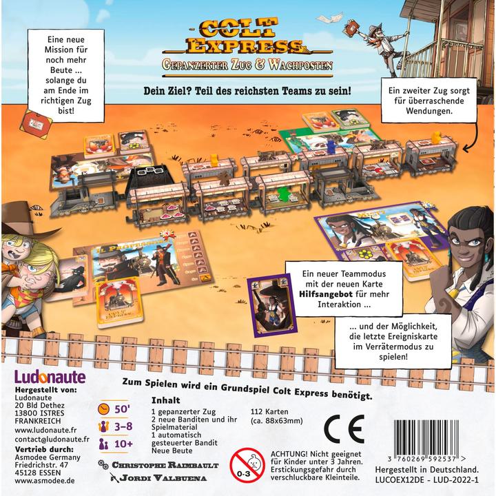 Nährwerte und Zutaten Ludonaute LUDD0021 - Colt Express: Gepanzerter Zug & Wachposten (DE-Erweiterung) (Deutsch)