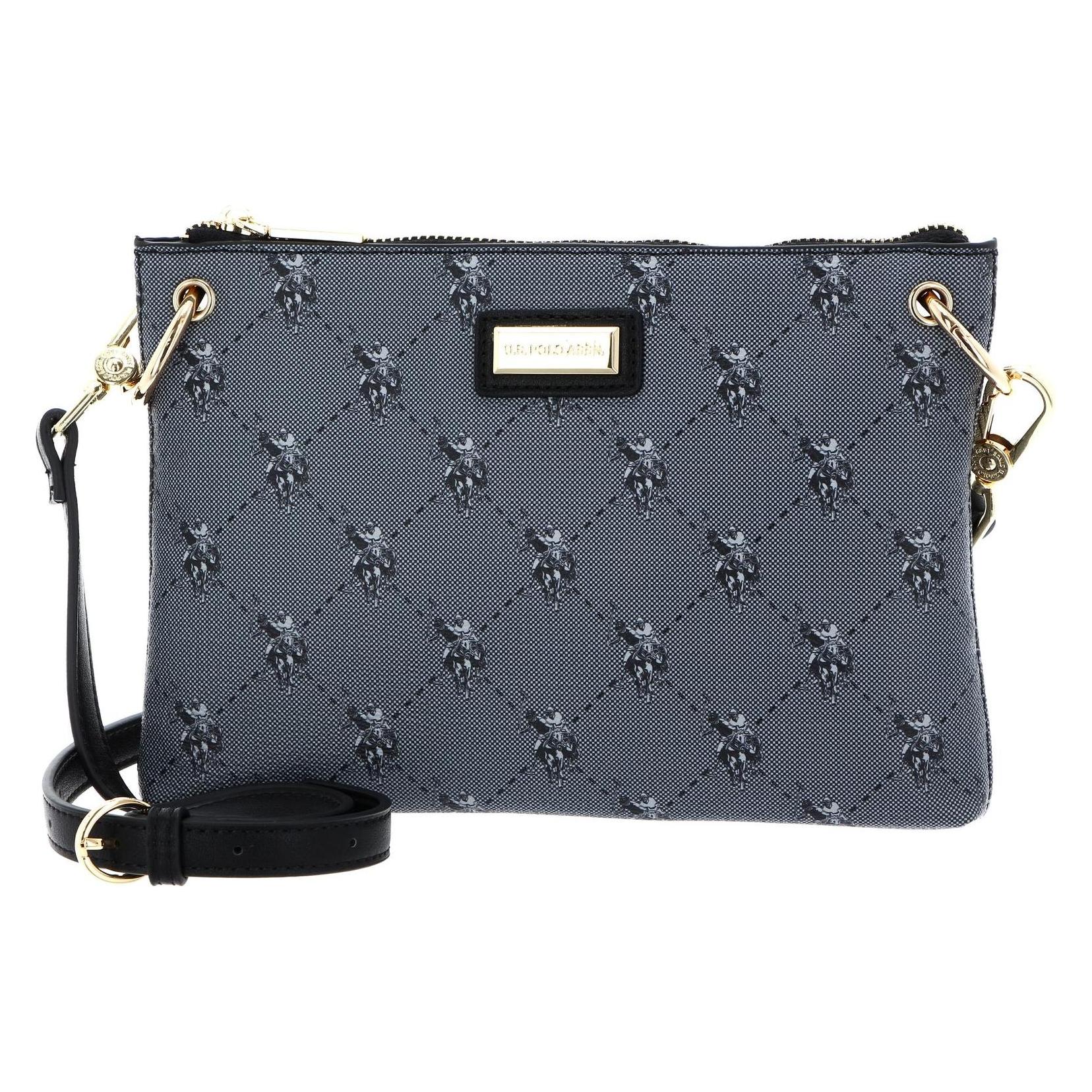 U.S. Polo, Damen, Handtasche, Hampton Flat Crossbody Bag, Schwarz