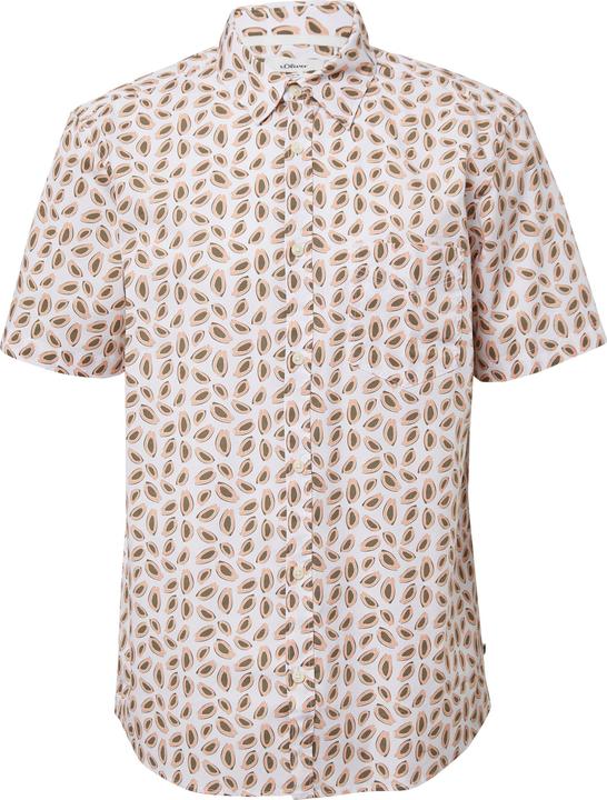 Immagine prodotto S.Oliver Hemd Regular Fit: Gemustertes Kurzarmhemd aus Baumwollstretch (XL)