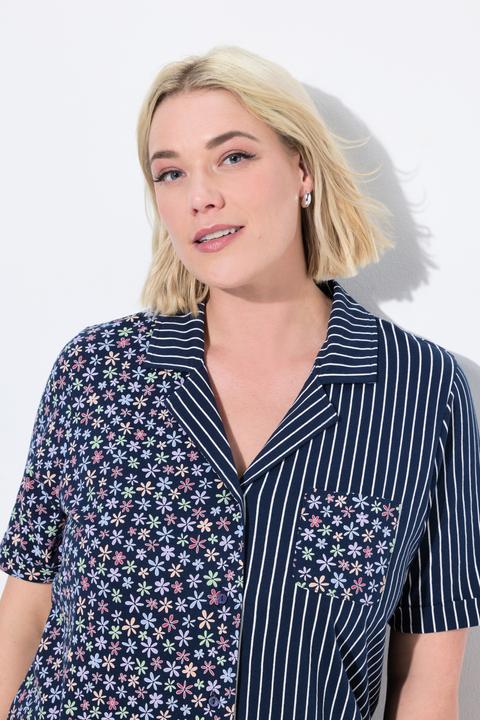 Produktbild Ulla Popken Pyjama, Mustermix, Reverskragen, Halbarm (58)