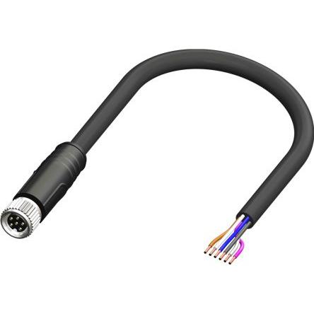 Rs Pro konfektioniertes Sensorkabel 6-adrig, Buchse gerade / offenes Ende, Länge 2m, Elektronikkabel + Stecker, Schwarz
