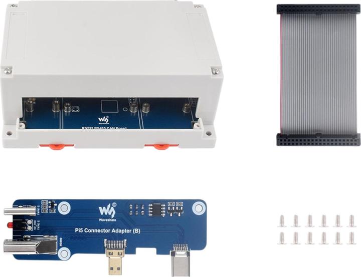 Produktbild WaveShare RS232 / RS485 / CAN Board und Gehäuse für Raspberry Pi 5 / 4B