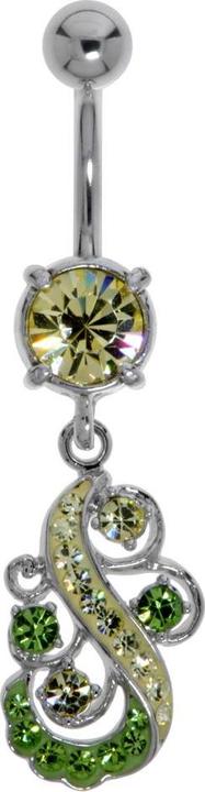 Image du produit Bijouteria Piercing nombril (Laiton rhodié, Zircone, Cristallin, Acier chirurgical 316L)