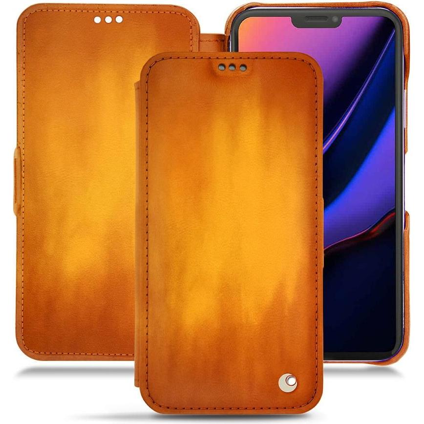 Noreve Lederschutzhülle horizontal (Apple iPhone 11 Pro), Smartphone Hülle, Orange