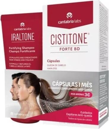 Produktbild Cantabria Labs Cistitone Cistitone Forte Bd 60 Capsules Iraltone Fortifying Shampoo 200ml (200 ml)