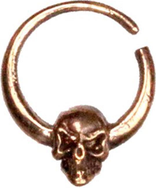 Image du produit Star Piercing Micro Piercing Ring rosegold mit Totenkopf (sans laiton, Bronze)