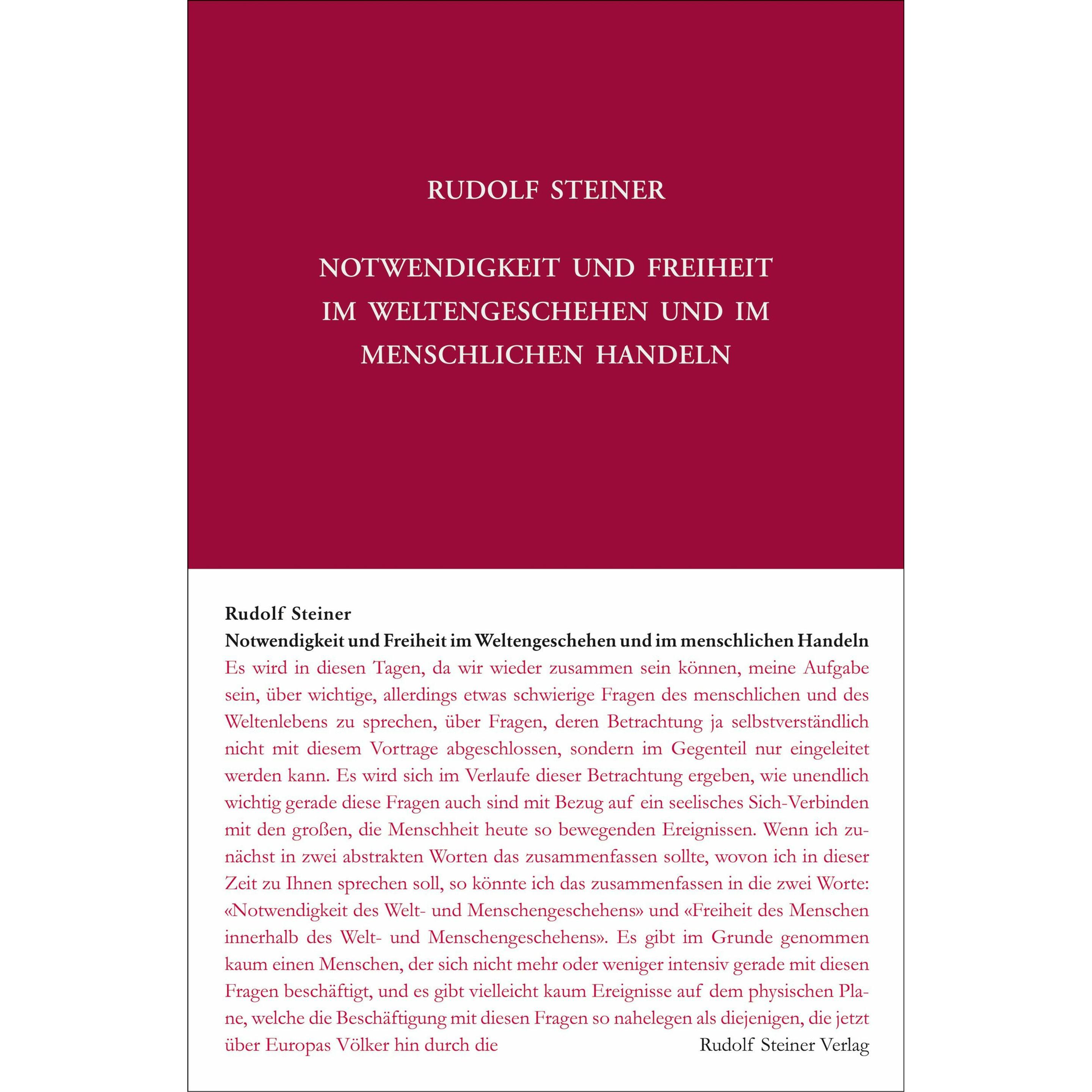 Notwendigkeit und Freiheit im Weltengeschehen und im menschlichen Handeln, Ratgeber von Rudolf Steiner