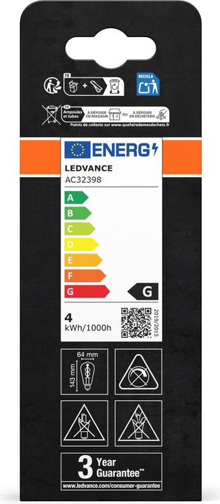 Image du produit Ledvance Lampe LED vintage (E27, 300 lm, 4 x)