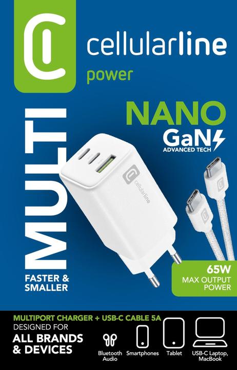 Immagine prodotto Cellularline Cellular Line Caricabatterie Multipower 65W GaN (65 W)