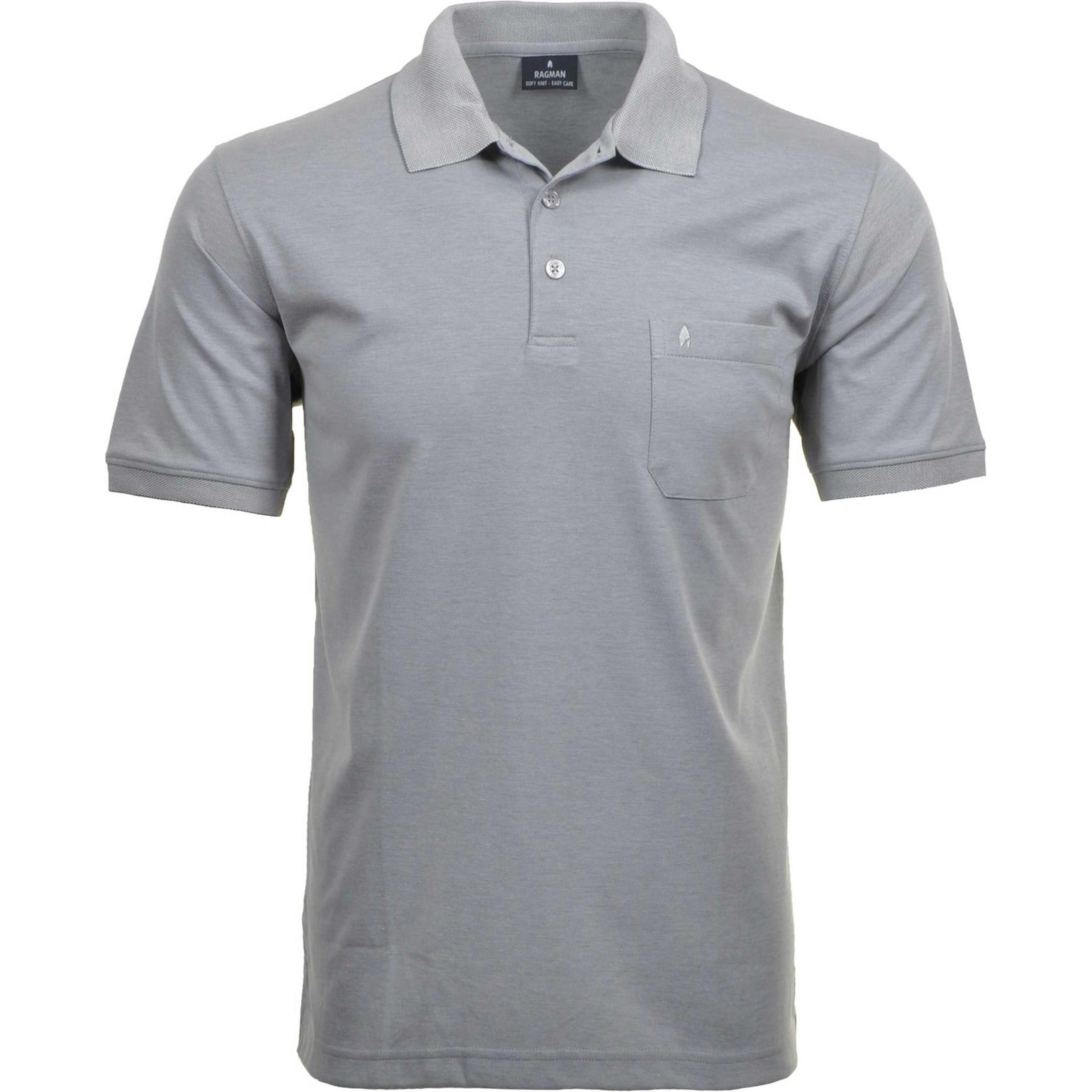 Ragman, Herren, Shirt, Herren-Poloshirt, Grau, (M)