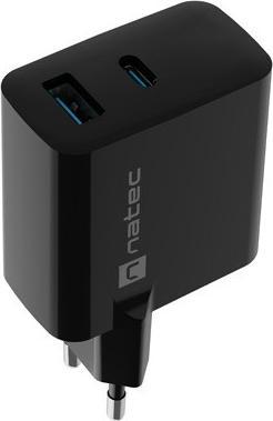 Produktbild Genesis Ladowarka sieciowa Natec Ribera Gan 1x USB-A + 1x USB-C 65W czarna (65 W)
