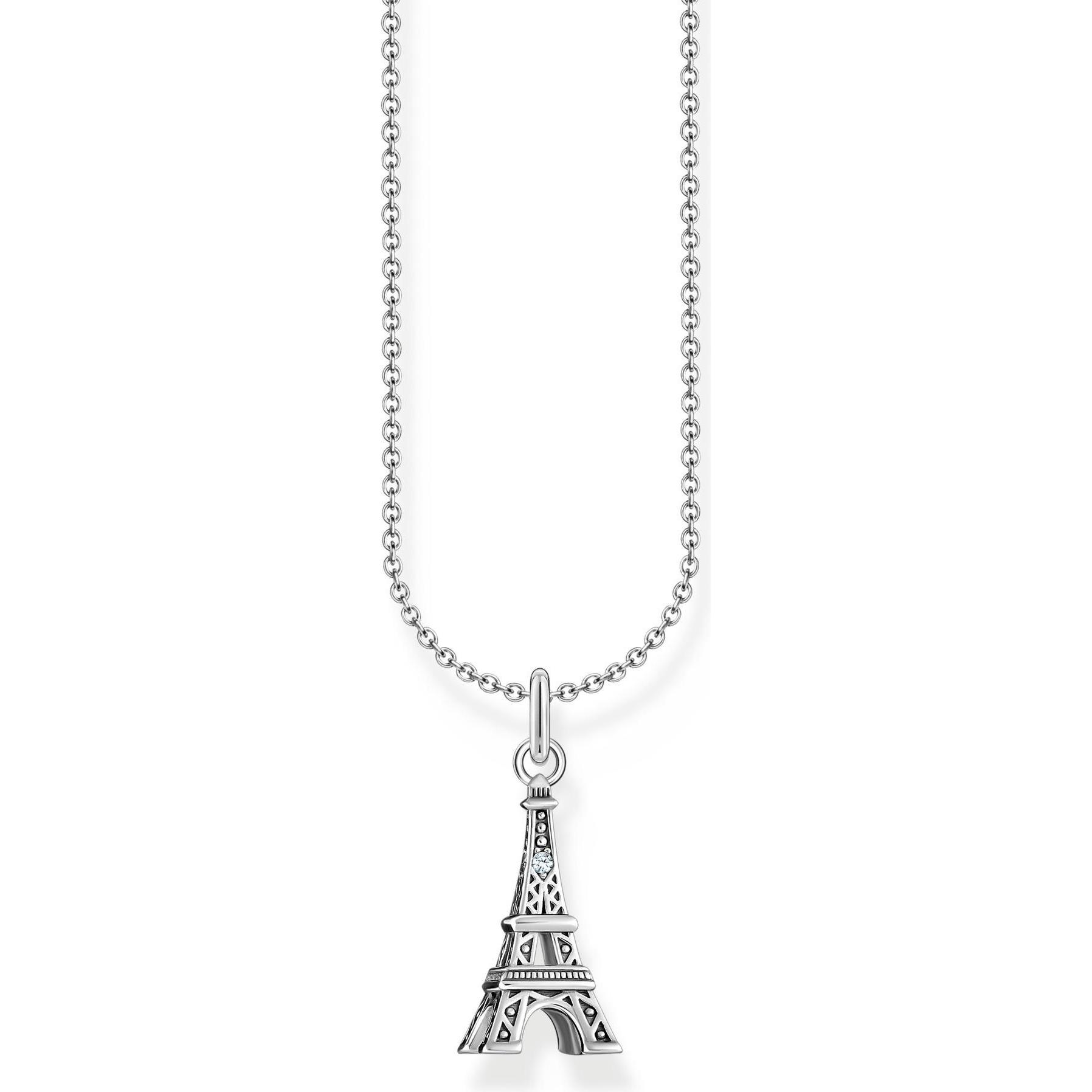 Thomas Sabo, Collana, Collana con ciondolo Torre Eiffel - argento, (Annerito, Argento 925, 38 - 45 cm)
