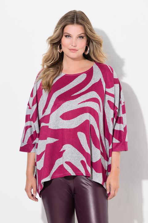 Produktbild Miamoda Pullover, oversized, Zebramuster, 3/4-Ärmel (46, 48)