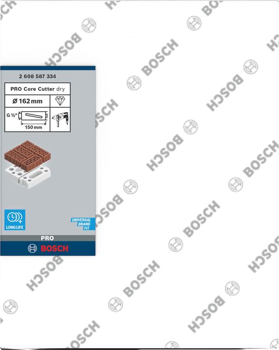 Etichetta energetica Bosch Professional Zubehör PRO Core Cutter asciutto, 162 x 150 mm, G 1/2 pollici (162 mm)