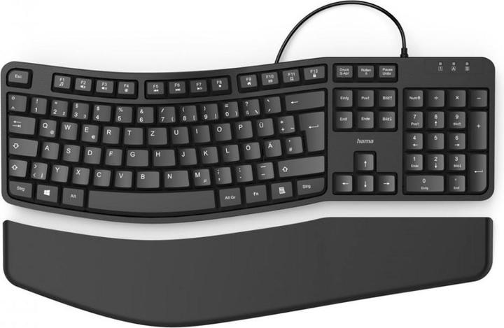 Produktbild Hama Klawiatura KLAWIATURA PRZEWODOWA ERGONOMICZNA "EKC-400", US CZARNA (Eng. Int.)
