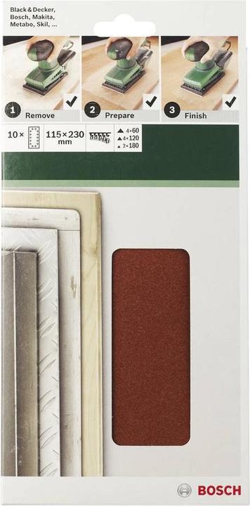 Produktbild Bosch Zubehör DIY Schleifblatt 115x230mm K120 10er Set (120)