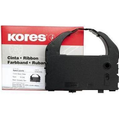 Kores, Beschriftungsband, Druckerfarbband 642 Epson S015262 Nylon schwarz (1.27 cm, Schwarz)