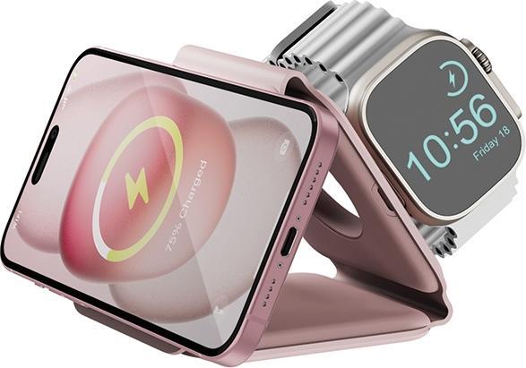 Image du produit Energea Bazic GoMag Trio Plus kompaktowa składana ład. indukcyjna 3w1 15W Fast Charging różowy/pink (15 W)