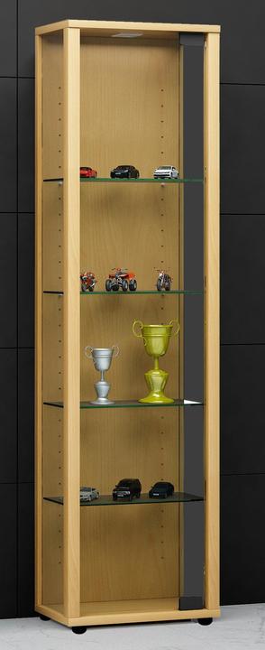 Actual product image VCM Collection stand display case wood glass Edana Mini (33 x 18 x 115 cm)